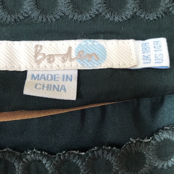 BODEN Size 14R dark green embroidered dress with cut outs - Picture 5 of 10